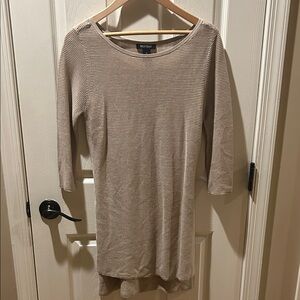 White House Black Market Tan Striped Top